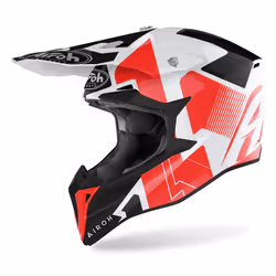 Airoh Wraap Raze Casque de motocross, blanc-rouge, taille 2XL pour Hommes