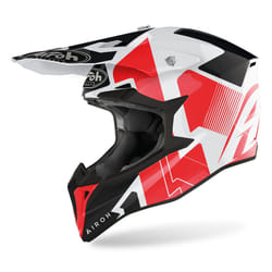 Airoh Wraap Raze Casque de motocross, blanc-rouge, taille 2XL pour Hommes
