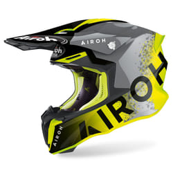 Airoh Twist 2.0 Bit Casque de motocross, gris-jaune, taille XS pour Hommes