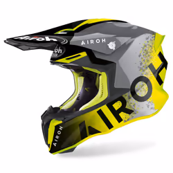 Airoh Twist 2.0 Bit Casque de motocross, gris-jaune, taille XS pour Hommes