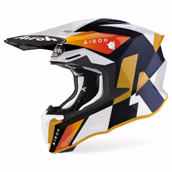 Airoh Twist 2.0 Lift Casque de motocross, noir-blanc-orange, taille S pour Hommes