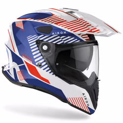 Airoh Commander Boost Casque de motocross, blanc-rouge-bleu, taille XS pour Hommes