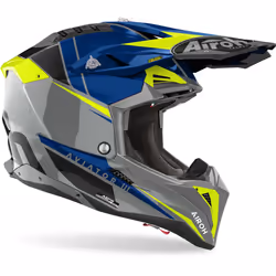Airoh Aviator 3 Push Casque de motocross, bleu, taille L pour Hommes