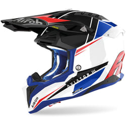 Airoh Aviator 3 Push Casque de motocross, rouge-bleu, taille L pour Hommes
