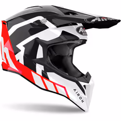Airoh Wraaap Reloaded Casque de motocross, noir-blanc-rouge, taille S pour Hommes