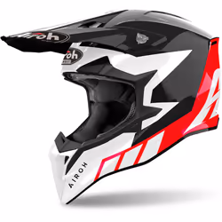 Airoh Wraaap Reloaded Casque de motocross, noir-blanc-rouge, taille M pour Hommes
