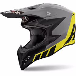 Airoh Wraaap Reloaded Casque de motocross, noir-gris-jaune, taille L pour Hommes