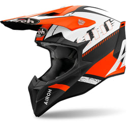 Airoh Wraaap Feel Casque de motocross, noir-blanc-orange, taille M pour Hommes