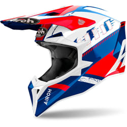 Airoh Wraaap Feel Casque de motocross, blanc-rouge-bleu, taille L pour Hommes