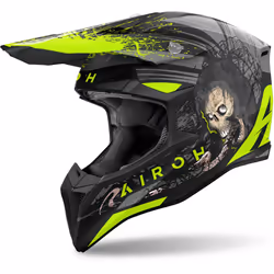 Airoh Wraaap Darkness Casque de motocross, noir-jaune, taille M pour Hommes