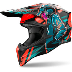 Airoh Wraaap Cyber Casque de motocross, bleu-orange, taille M pour Hommes