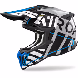 Airoh Strycker Brave Casque de motocross, noir-gris-bleu, taille L pour Hommes