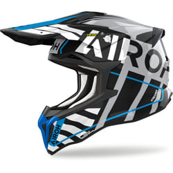 Airoh Strycker Brave Casque de motocross, noir-gris-bleu, taille L pour Hommes