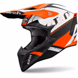 Airoh Wraaap Feel Casque de motocross, noir-blanc-orange, taille 2XS pour Hommes