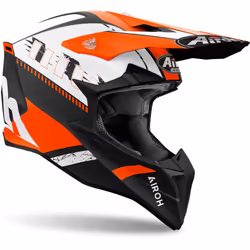 Airoh Wraaap Feel Casque de motocross, noir-blanc-orange, taille 2XS pour Hommes