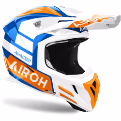 Airoh Aviator Ace 2 Sake Casque de motocross, blanc-bleu-orange, taille L pour Hommes