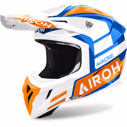 Airoh Aviator Ace 2 Sake Casque de motocross, blanc-bleu-orange, taille XL pour Hommes