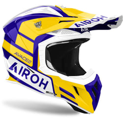 Airoh Aviator Ace 2 Sake Casque de motocross, blanc-bleu-jaune, taille S pour Hommes