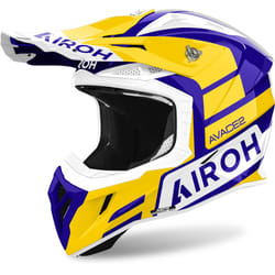 Airoh Aviator Ace 2 Sake Casque de motocross, blanc-bleu-jaune, taille XL pour Hommes