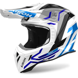 Airoh Aviator Ace 2 Ground Casque de motocross, blanc-bleu, taille XL pour Hommes