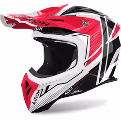 Airoh Aviator Ace 2 Engine Casque de motocross, noir-blanc-rouge, taille XS pour Hommes
