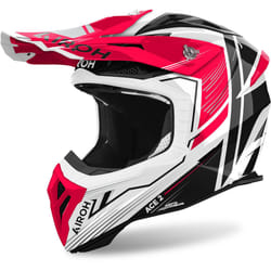 Airoh Aviator Ace 2 Engine Casque de motocross, noir-blanc-rouge, taille XS pour Hommes
