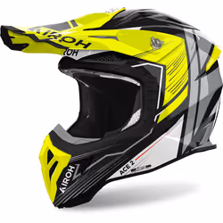 Airoh Aviator Ace 2 Engine Casque de motocross, noir-gris-jaune, taille L pour Hommes