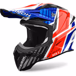 Airoh Aviator Ace 2 Proud Casque de motocross, blanc-rouge-bleu, taille M pour Hommes