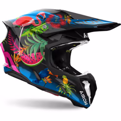 Airoh Twist 3 Amazonia Casque de motocross, noir-multicolore, taille L pour Hommes