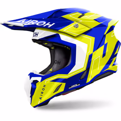 Airoh Twist 3 Dizzy Casque de motocross, bleu-jaune, taille M pour Hommes