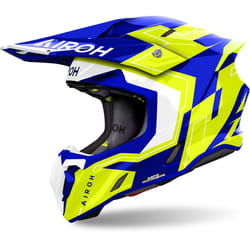 Airoh Twist 3 Dizzy Casque de motocross, bleu-jaune, taille M pour Hommes
