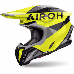 Airoh Twist 3 King Casque de motocross, noir-gris-jaune, taille M pour Hommes
