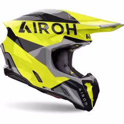 Airoh Twist 3 King Casque de motocross, noir-gris-jaune, taille M pour Hommes