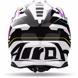 Airoh Twist 3 Rainbow Casque de motocross, noir-blanc-rose, taille L pour Hommes