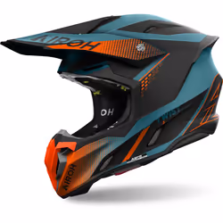 Airoh Twist 3 Shard Casque de motocross, bleu-orange, taille S pour Hommes
