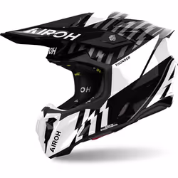 Airoh Twist 3 Thunder Casque de motocross, noir-blanc, taille S pour Hommes