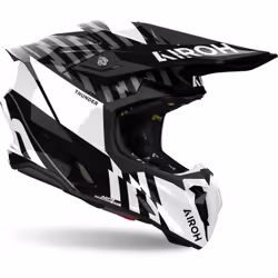 Airoh Twist 3 Thunder Casque de motocross, noir-blanc, taille S pour Hommes