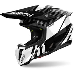Airoh Twist 3 Thunder Casque de motocross, noir-blanc, taille M pour Hommes