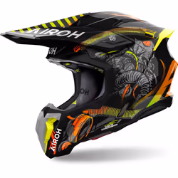 Airoh Twist 3 Toxic Casque de motocross, noir-jaune, taille XS pour Hommes