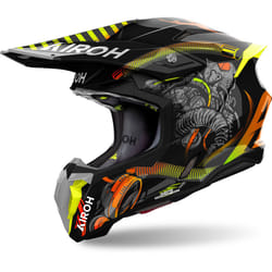 Airoh Twist 3 Toxic Casque de motocross, noir-jaune, taille M pour Hommes