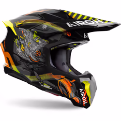 Airoh Twist 3 Toxic Casque de motocross, noir-jaune, taille M pour Hommes