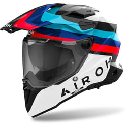 Airoh Commander 2 Doom Casque de motocross, blanc-rouge-bleu, taille M pour Hommes
