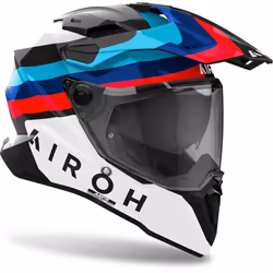 Airoh Commander 2 Doom Casque de motocross, blanc-rouge-bleu, taille M pour Hommes