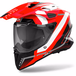 Airoh Commander 2 Mavick Casque de motocross, noir-blanc-rouge, taille S pour Hommes