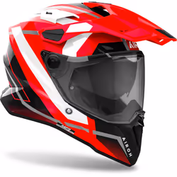 Airoh Commander 2 Mavick Casque de motocross, noir-blanc-rouge, taille S pour Hommes