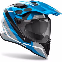 Airoh Commander 2 Mavick Casque de motocross, noir-gris-bleu, taille XL pour Hommes