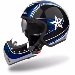 Airoh J110 Command Casque jet, noir-bleu, taille M pour Hommes