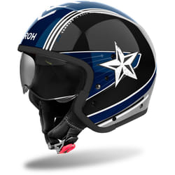 Airoh J110 Command Casque jet, noir-bleu, taille L pour Hommes