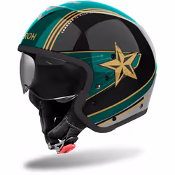 Airoh J110 Command Casque jet, noir-vert, taille M pour Hommes