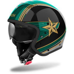 Airoh J110 Command Casque jet, noir-vert, taille M pour Hommes